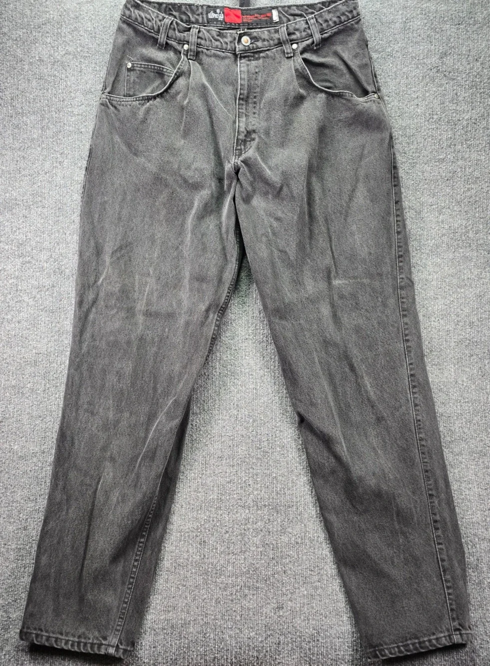 Vintage Levis Silver Tab Jeans Mens 36x34 (34x33) Loose Faded Black Denim USA